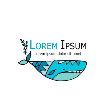 Balina logosu, tasarımınız için kroki