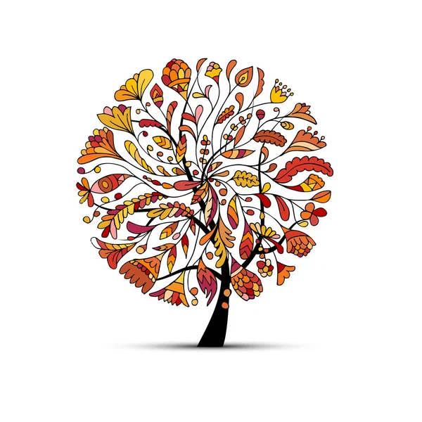 Art tree, concept de saison d'automne pour votre design — Image vectorielle