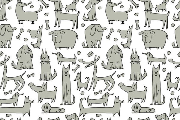 Коллекция смешных собак, безмордонный узор для вашего дизайна — стоковый вектор