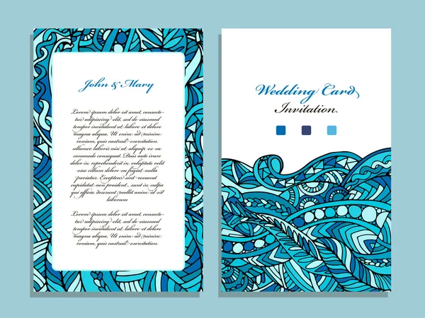 海洋设计婚礼卡模板 — 图库矢量图片