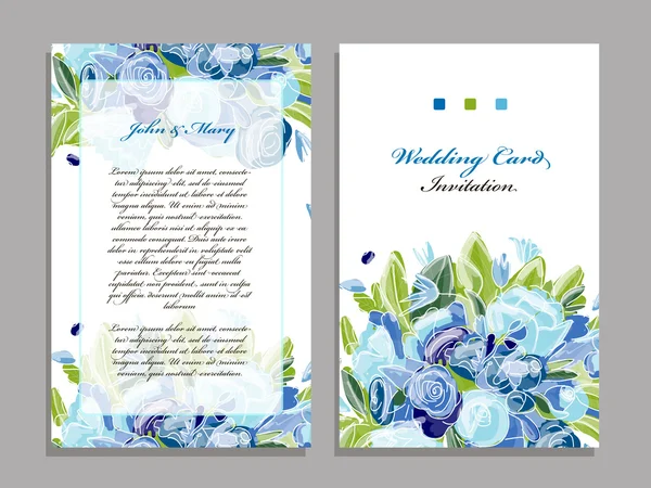 Wedding card template, floral design — Stock Vector