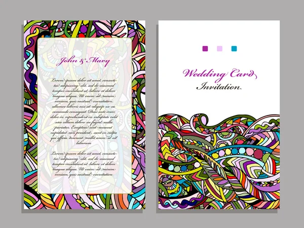 Modelo de cartão de casamento, design colorido abstrato — Vetor de Stock