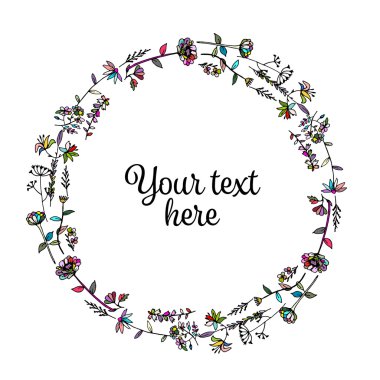 Çerçeve çiçek, tasarımınız için kroki