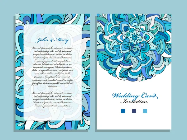 Wedding card template, marine design — Stock Vector