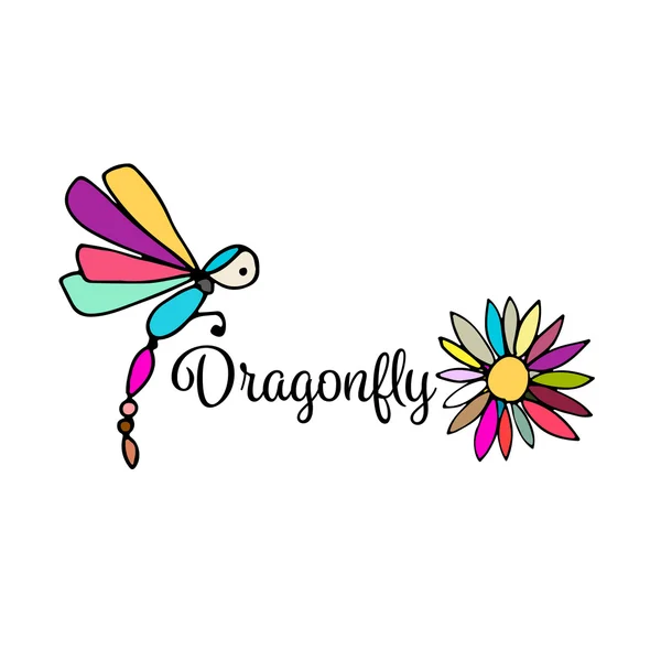 Art dragonfly, sketch for your design — Stock Vector