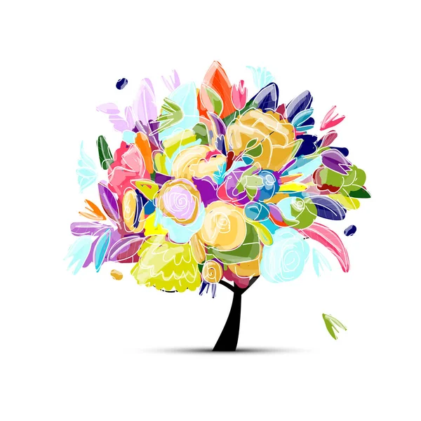 Floral δέντρο για το σχεδιασμό σας — Διανυσματικό Αρχείο