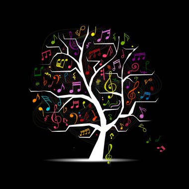 Tasarımınız için soyut müzik ağacı