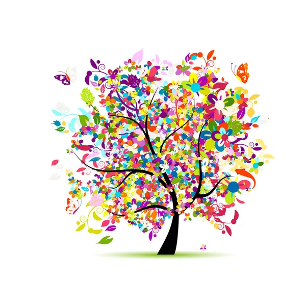 Цветочное дерево для Вашего дизайна — стоковый вектор