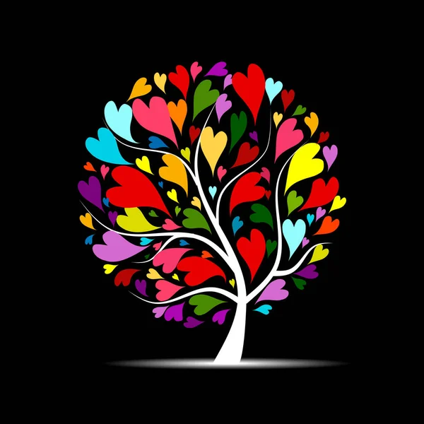 Árbol de amor para su diseño — Archivo Imágenes Vectoriales