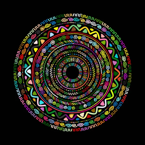 圆形饰物设计，少数民族曼达拉族 — 图库矢量图片