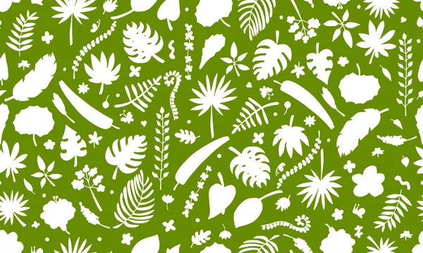 Tropical plants, seamless pattern — Stock Vector