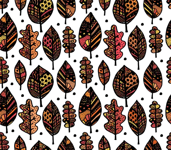 Hoja de otoño, patrón sin costuras para su diseño — Vector de stock