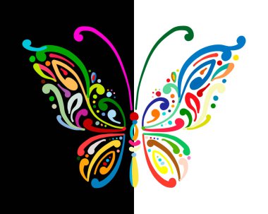 Tasarımınız için renkli bir kelebek