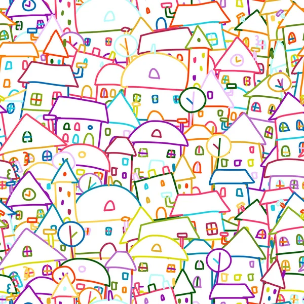 Colorful city, seamless pattern for your design