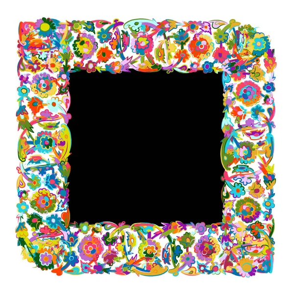 Floral frame for your design — Stock Vector