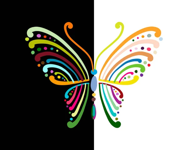 Sierlijke kleurrijke vlinder voor uw ontwerp — Stockvector