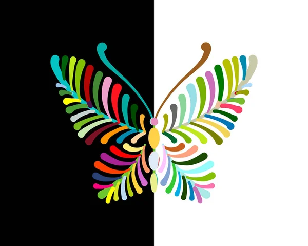 Papillon coloré orné pour votre conception — Image vectorielle