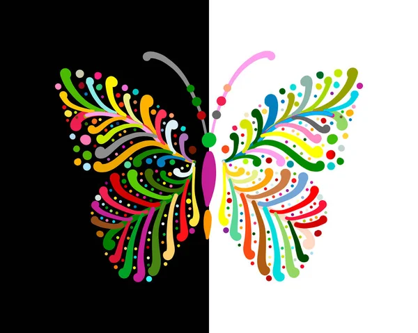 Papillon coloré orné pour votre conception — Image vectorielle