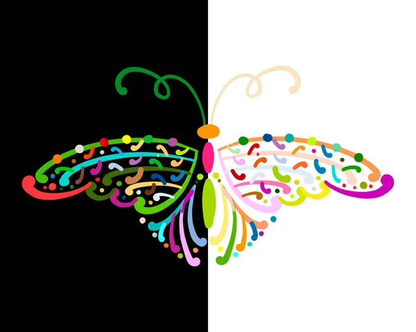 あなたのデザインのためのカラフルな蝶を並べ替え — ストックベクタ