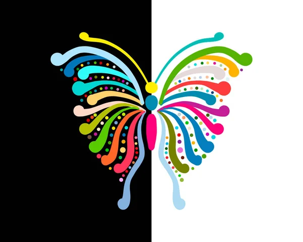 Mariposa colorida adornada para su diseño — Archivo Imágenes Vectoriales