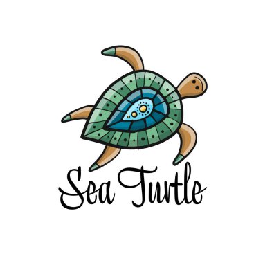 Deniz Kaplumbağası logosu, tasarımın için çizim