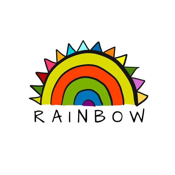 Regenboog Kleurrijk. Schets voor uw ontwerp — Stockvector
