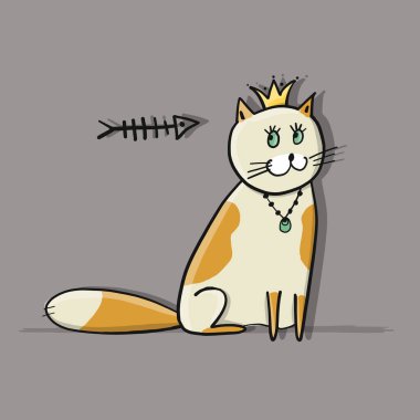 Komik kedi karakteri, tasarımın için çizim