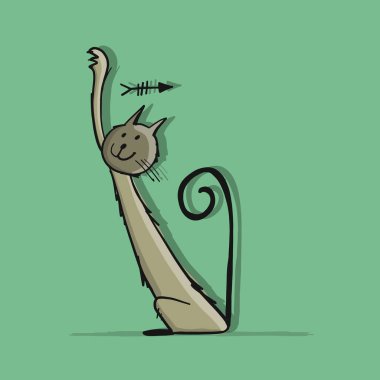 Komik kedi karakteri, tasarımın için çizim