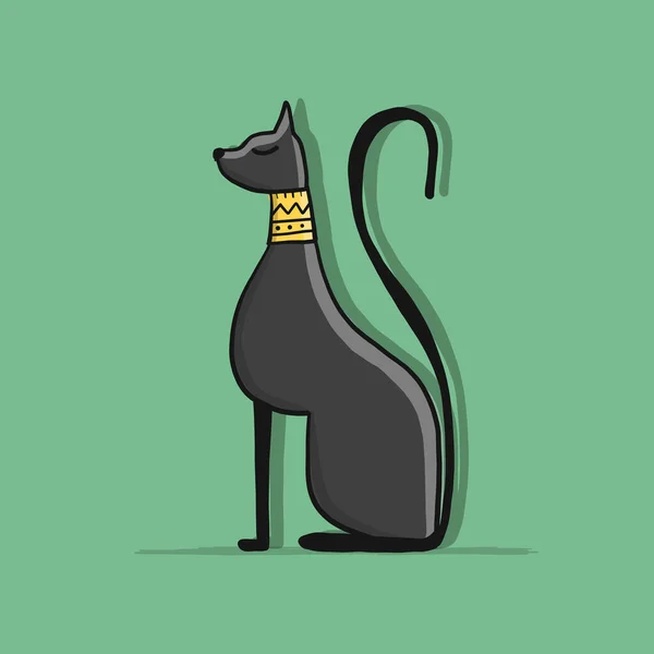 Personaje divertido gato, boceto para su diseño — Archivo Imágenes Vectoriales