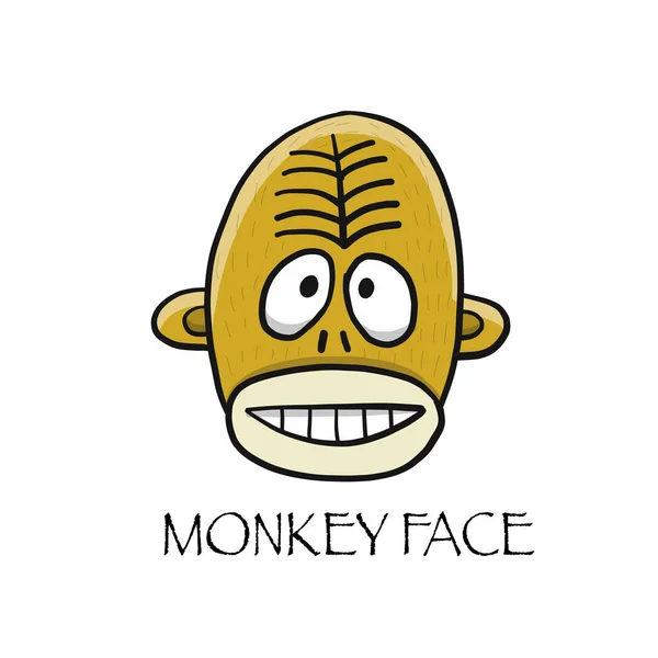Забавное обезьянье лицо. Эскиз для вашего дизайна. Детский стиль — стоковый вектор