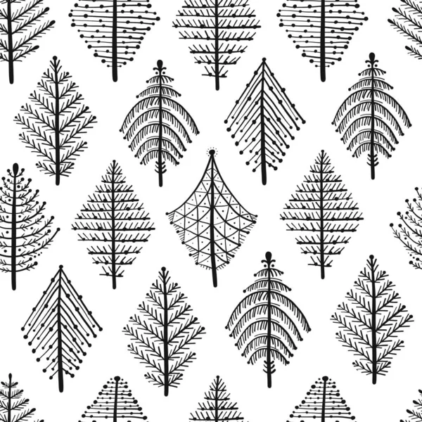 Абстрактные геометрические деревья. Бесшовный шаблон для вашего дизайна — стоковый вектор