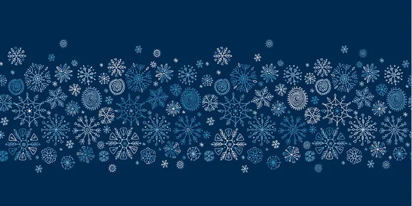 Ручні намальовані сніжинки, безшовний візерунок для вашого дизайну . — стоковий вектор