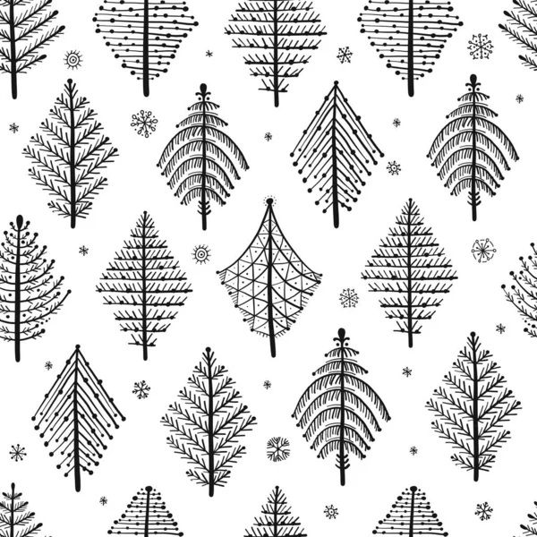 Abstract geometrische bomen. Naadloos patroon voor uw ontwerp — Stockvector