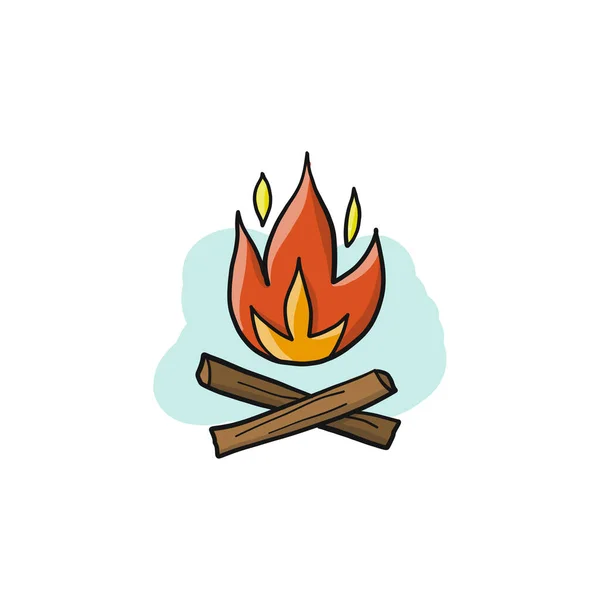 Bonfire icon. Sketch for your design — Stock Vector