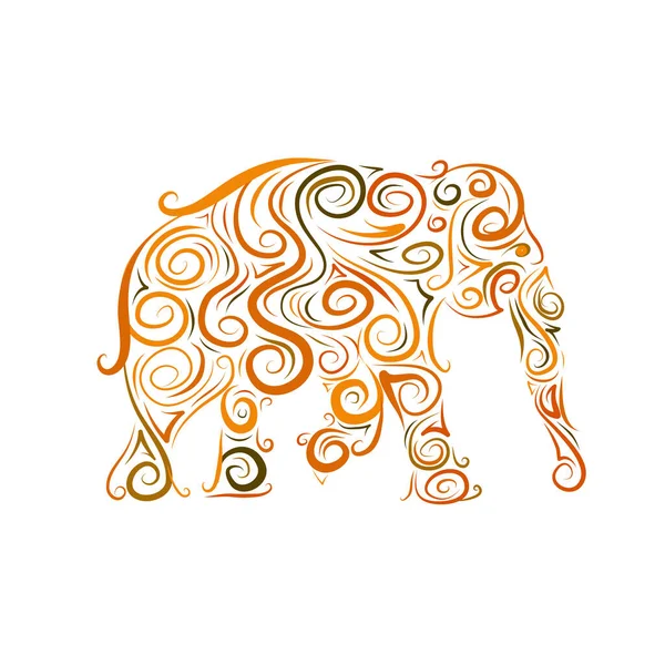 Elephant ornate, szkic do projektu — Wektor stockowy