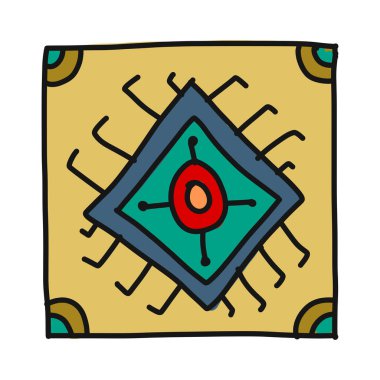 Madalyalı fayanslar. Kare şeklinde. Tasarımınız için çiçek süsü