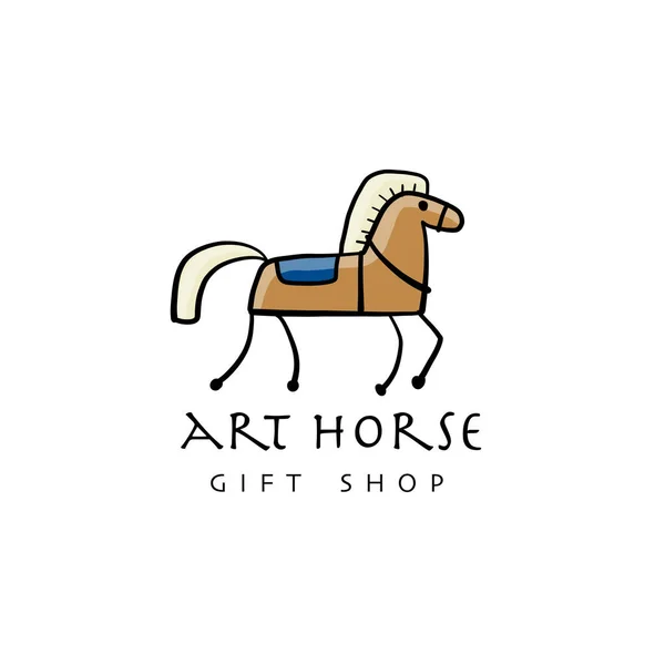 Pferd-Logo. Skizze für Ihr Design — Stockvektor