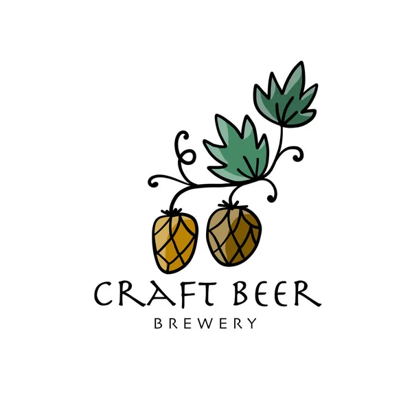 Λογότυπο μπύρας hop ή σήμα στοιχείο σχεδιασμού διανυσματική απεικόνιση — Διανυσματικό Αρχείο
