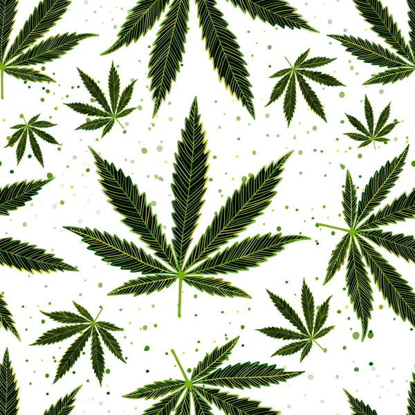 Feuilles de cannabis. Modèle sans couture pour votre conception — Image vectorielle