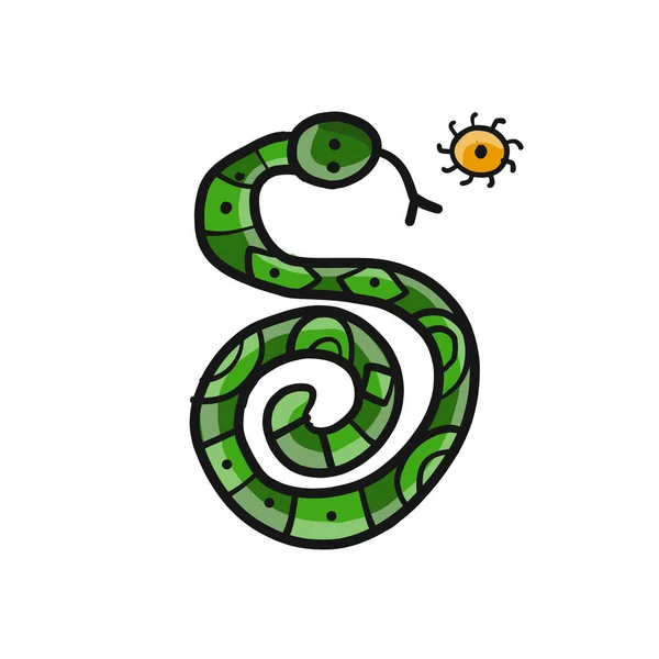 Snake icon. Sketch for your design — Stock Vector
