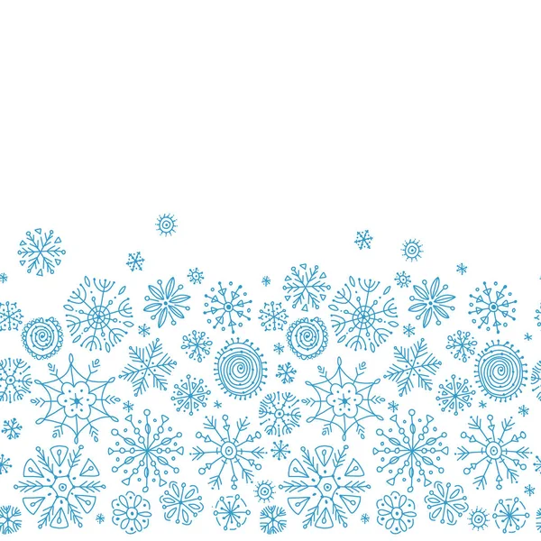 Flocons de neige dessinés à la main, motif sans couture pour votre conception. — Image vectorielle