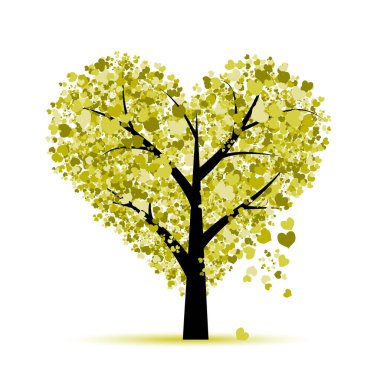 Aşk ağacı. Tasarımın için Sevgililer Günü kartı