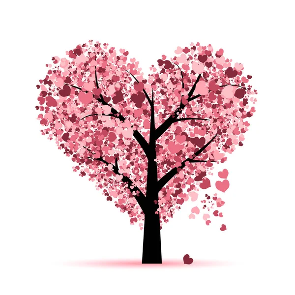 Älskade träd. Alla hjärtans dag kort för din design — Stock vektor