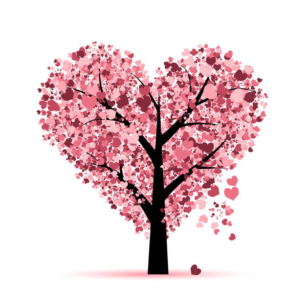 Love tree. Valentines day card for your design