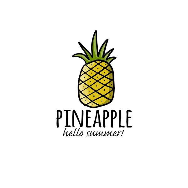 Logo ananasu. Skica pro váš design — Stockový vektor