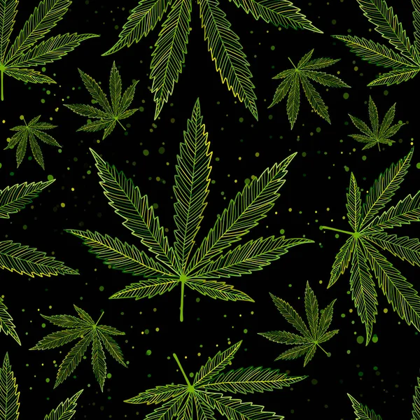 Feuilles de cannabis. Modèle sans couture pour votre conception — Image vectorielle