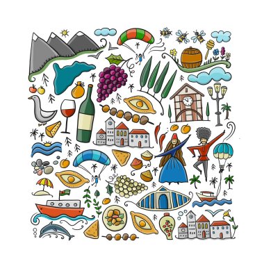 Abhazya Seyahati. Kültür ve İnsanlar. Tasarımınız için arkaplan