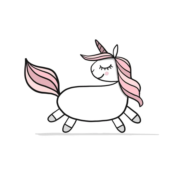 Kuda unicorn kecil yang lucu untuk desainmu - Stok Vektor