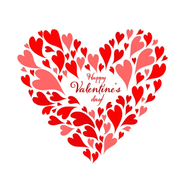 Ευχετήρια κάρτα Αγίου Βαλεντίνου. Κόκκινο σχήμα καρδιάς για το σχεδιασμό σας — Διανυσματικό Αρχείο