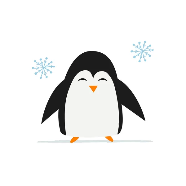 Pingüino gracioso aislado en blanco. Boceto para su diseño — Vector de stock